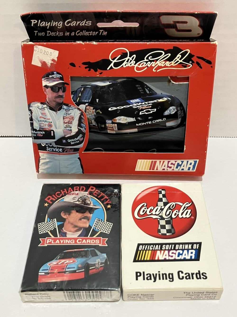 NASCAR U.S. Playing Card Coca Cola Richard Petty Dale Earnhardt Lot of 3